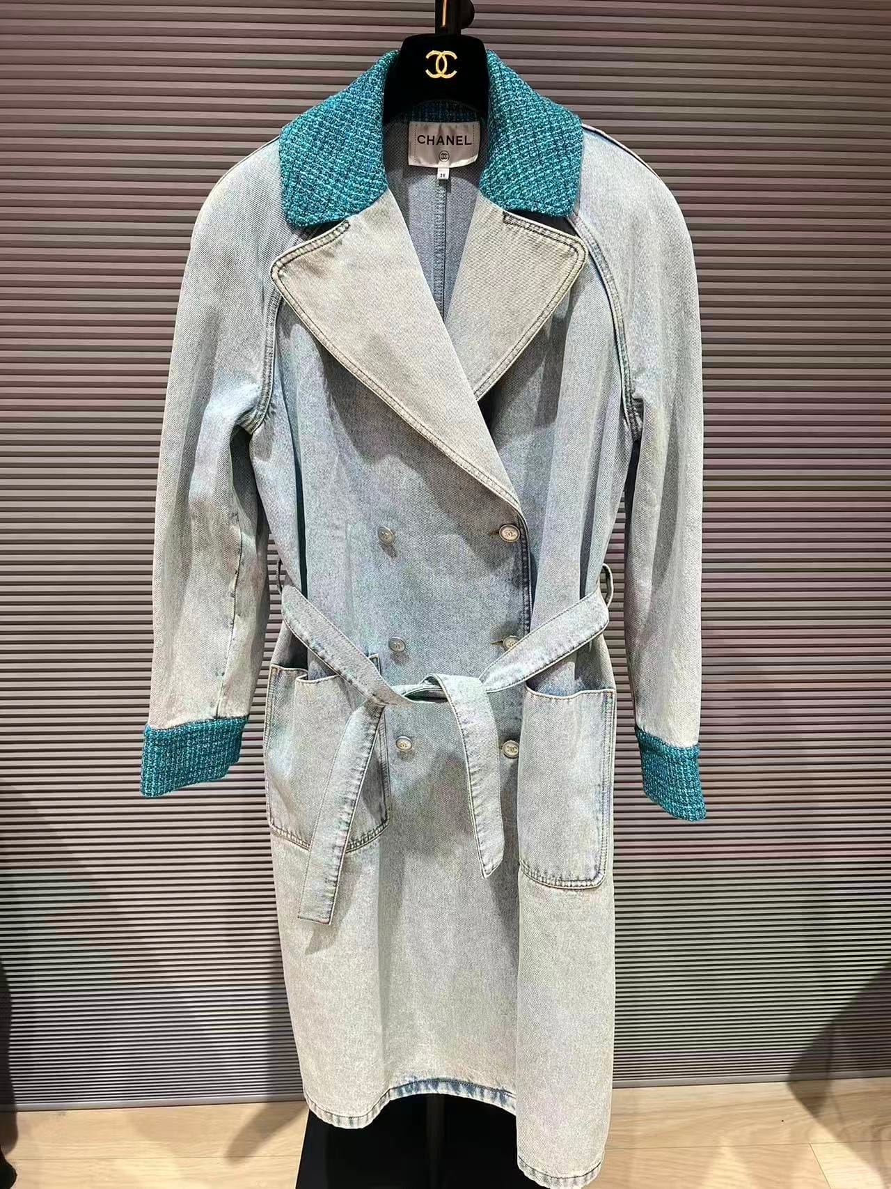 Luxury Promise Chanel tweed denim trench FT611