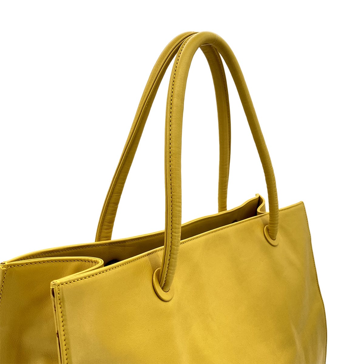 LUXURY PROMISE CHANEL VINTAGE BIG COCO TOTE BAG YELLOW LAMB SKIN 90282762