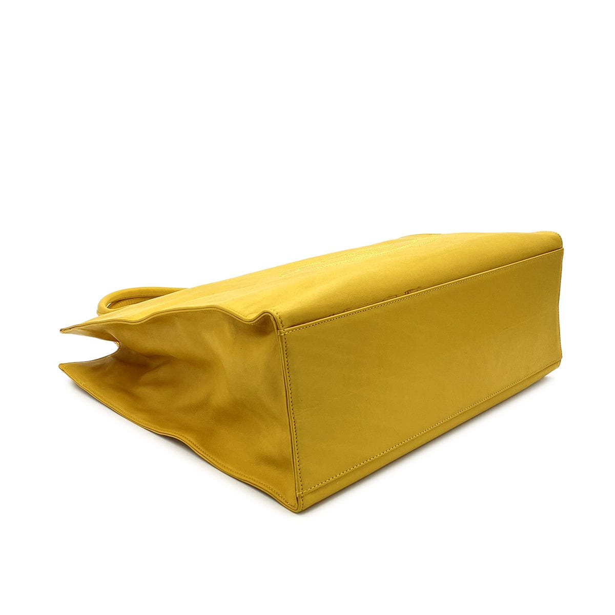 LUXURY PROMISE CHANEL VINTAGE BIG COCO TOTE BAG YELLOW LAMB SKIN 90282762