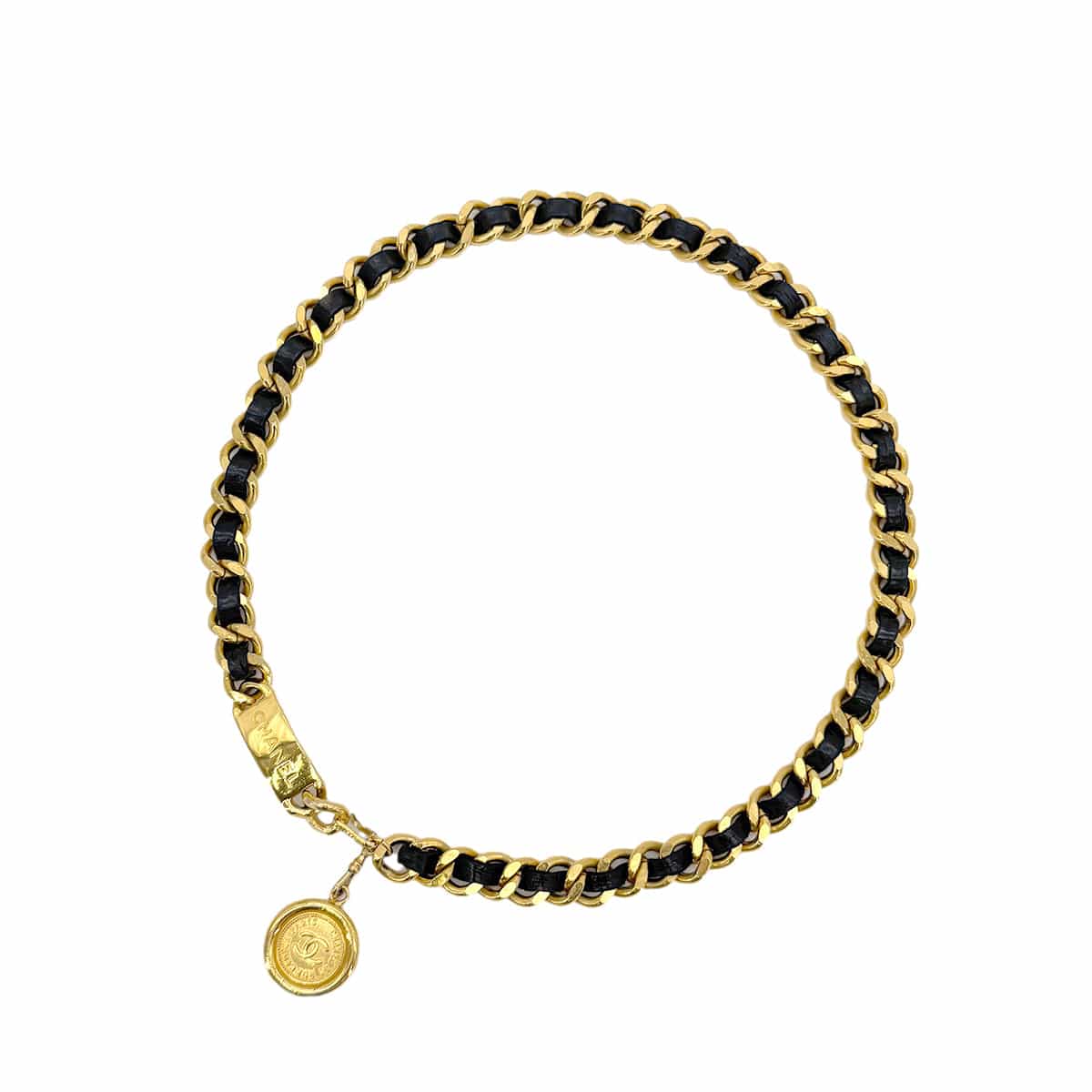 LUXURY PROMISE CHANEL VINTAGE CHAIN BELT LEATHER COCOMARK ACCESSORY 90283918