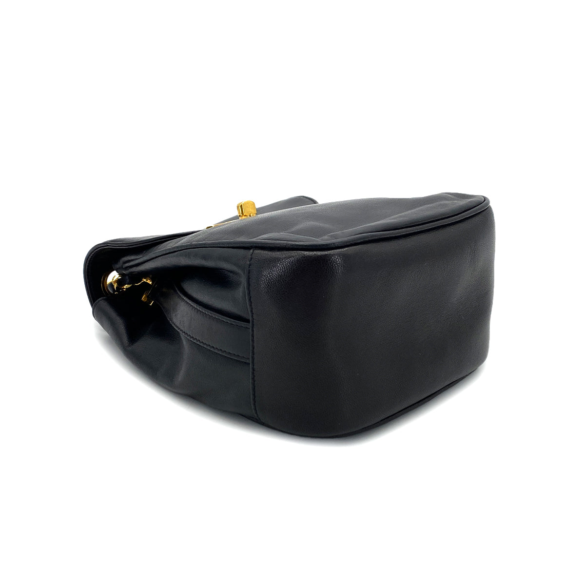 LUXURY PROMISE CHANEL VINTAGE CHAIN SHOULDER BAG BLACK LAMB SKIN 90287233