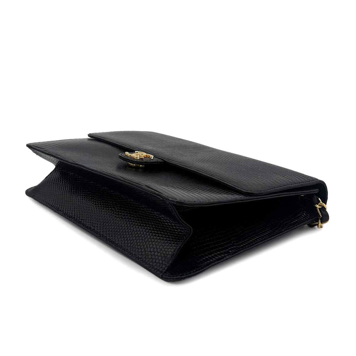 LUXURY PROMISE CHANEL VINTAGE CHAIN SHOULDER BAG BLACK LIZARD 90304712