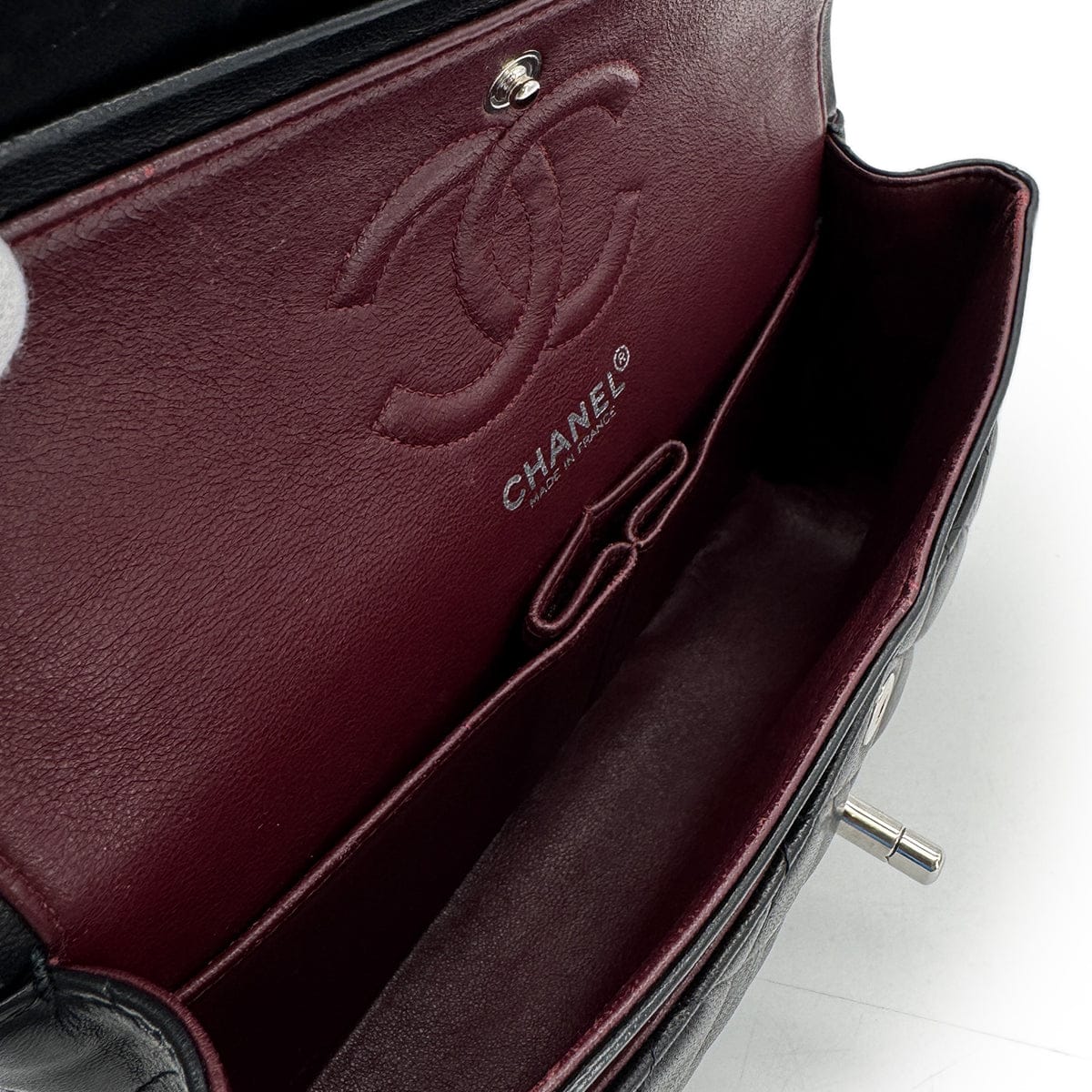 LUXURY PROMISE CHANEL VINTAGE CLASSIC FLAP SMALL CHAIN SHOULDER BAG BLACK LAMB SKIN 90284389