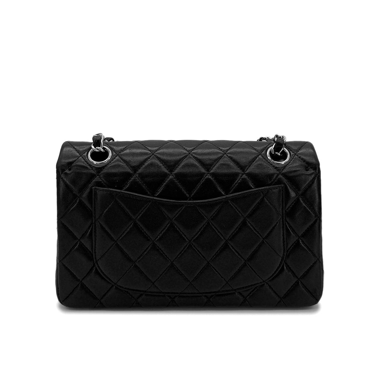 LUXURY PROMISE CHANEL VINTAGE CLASSIC FLAP SMALL CHAIN SHOULDER BAG BLACK LAMB SKIN 90284389