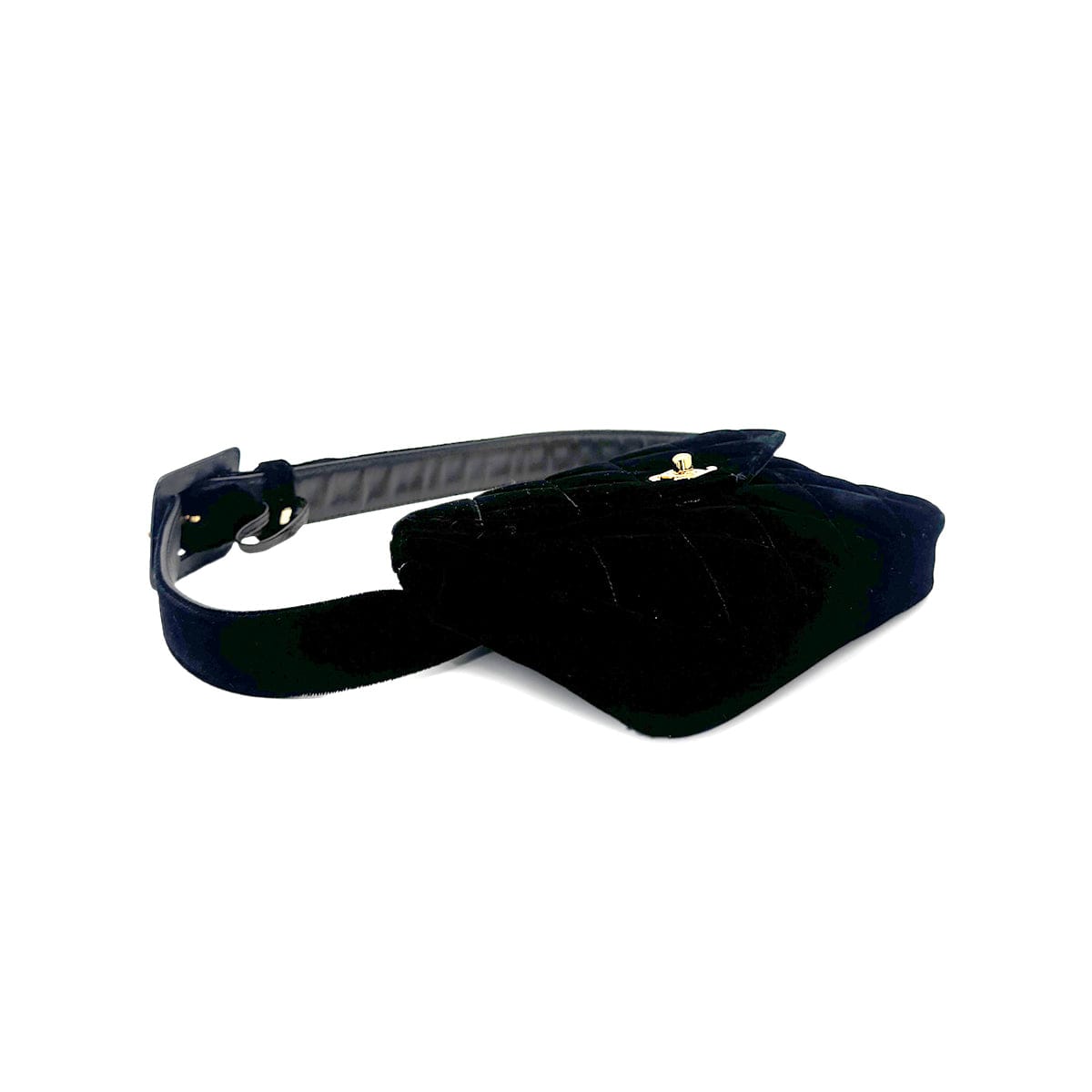 LUXURY PROMISE CHANEL VINTAGE COCOMARK VELOUR BELT BAG BLACK 90272955