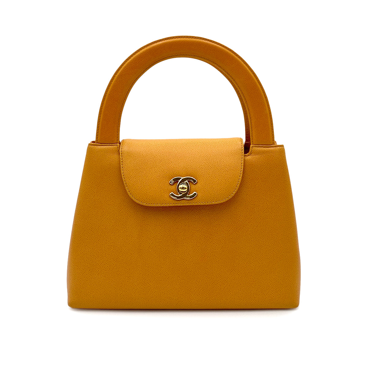 LUXURY PROMISE CHANEL VINTAGE HAND BAG ORANGE CAVIAR SKIN 90264365