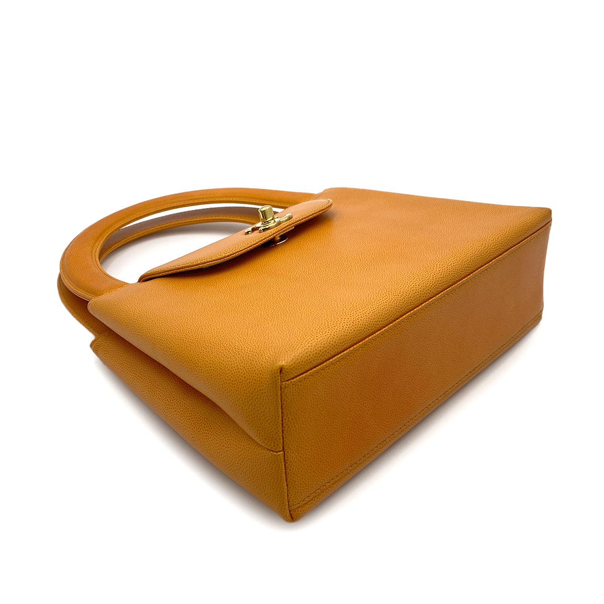 LUXURY PROMISE CHANEL VINTAGE HAND BAG ORANGE CAVIAR SKIN 90264365