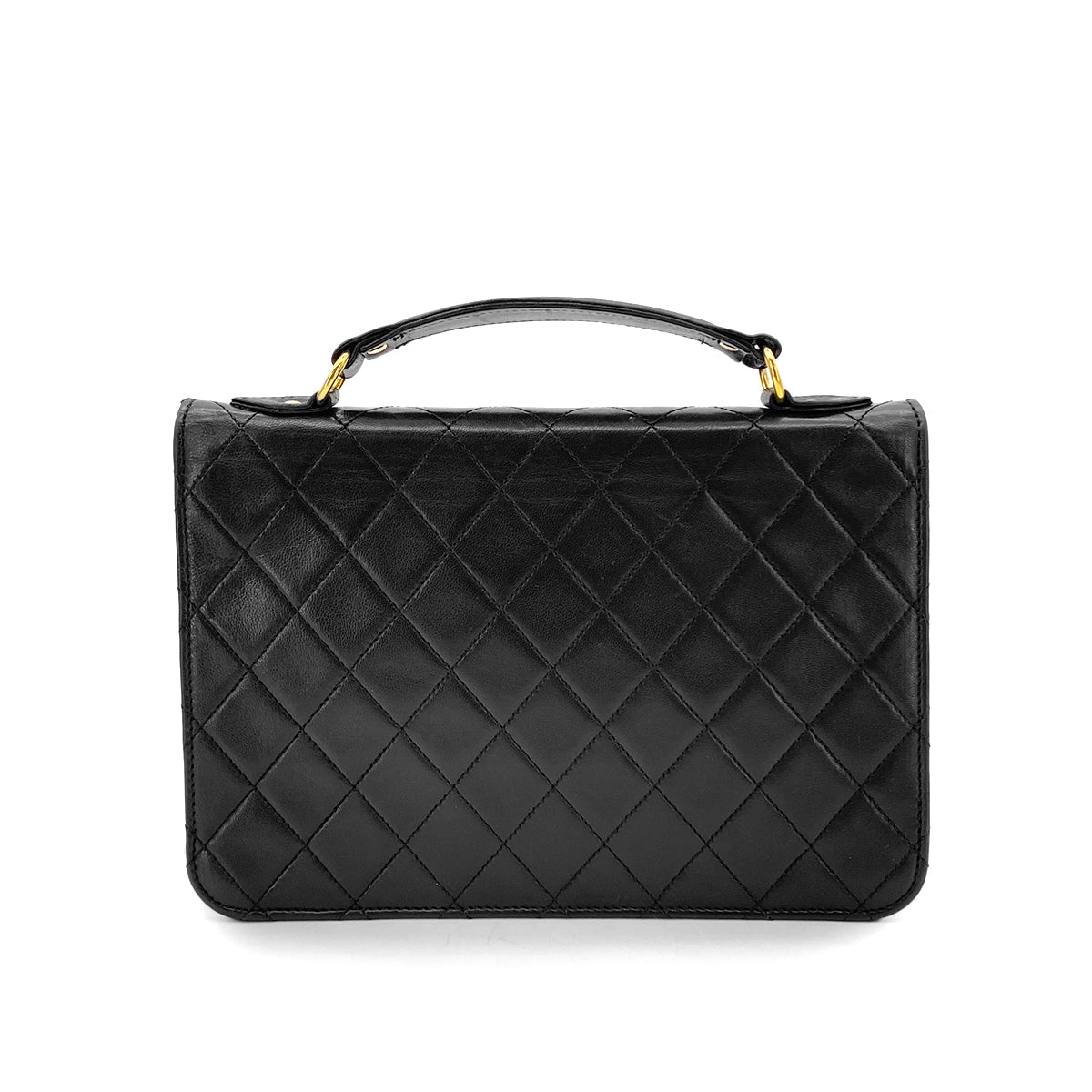 LUXURY PROMISE CHANEL VINTAGE MATELASSE 2WAY CHAIN SHOULDER BAG BLACK LAMB SKIN 90270799