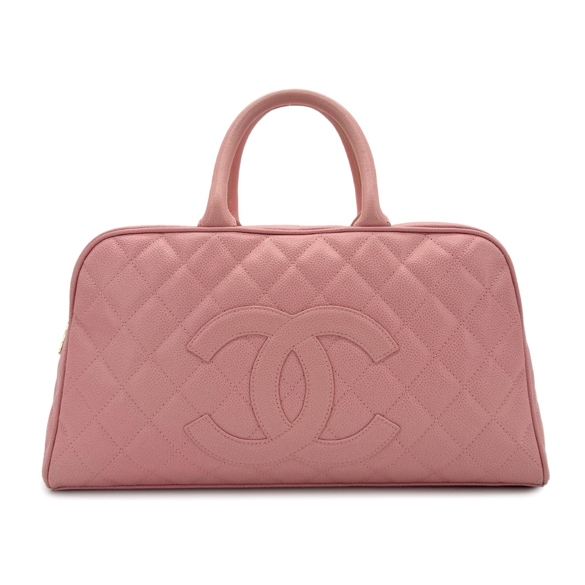 LUXURY PROMISE CHANEL VINTAGE MATELASSE COCOMARK BOSTON HAND BAG PINK CAVIAR SKIN 90280285