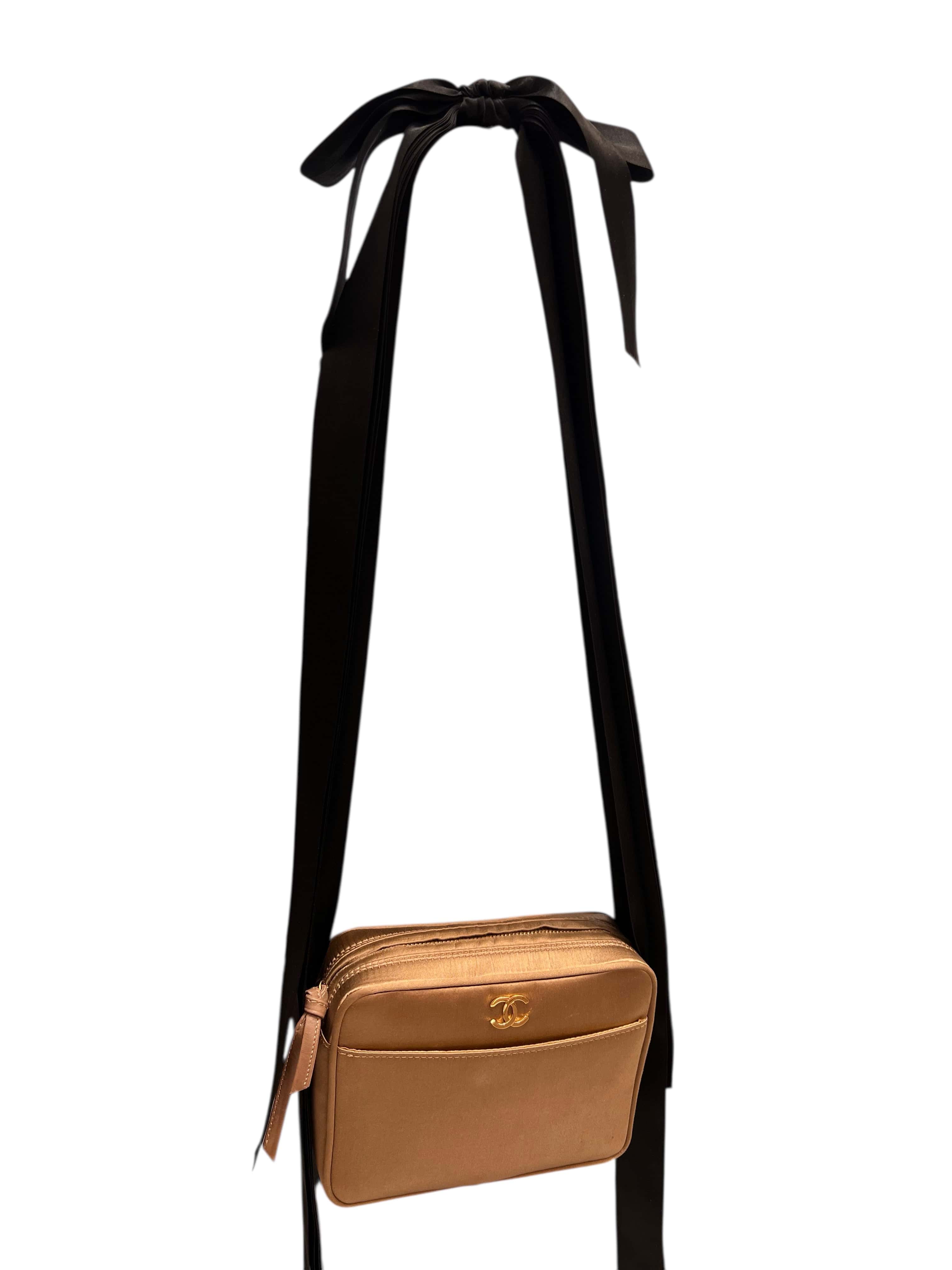 Luxury Promise Chanel Vintage Satin Bronze Ribbon Strap Camera Bag #9 (Y2004-2005) SCKH4102