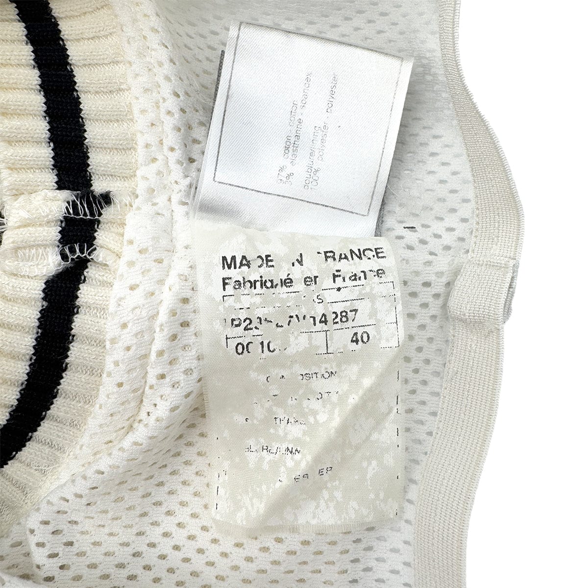 LUXURY PROMISE CHANEL VINTAGE SPORTS LINE COCOMARK SLEEVELESS DRESS WHIYE COTTON 40 RTW 90290321