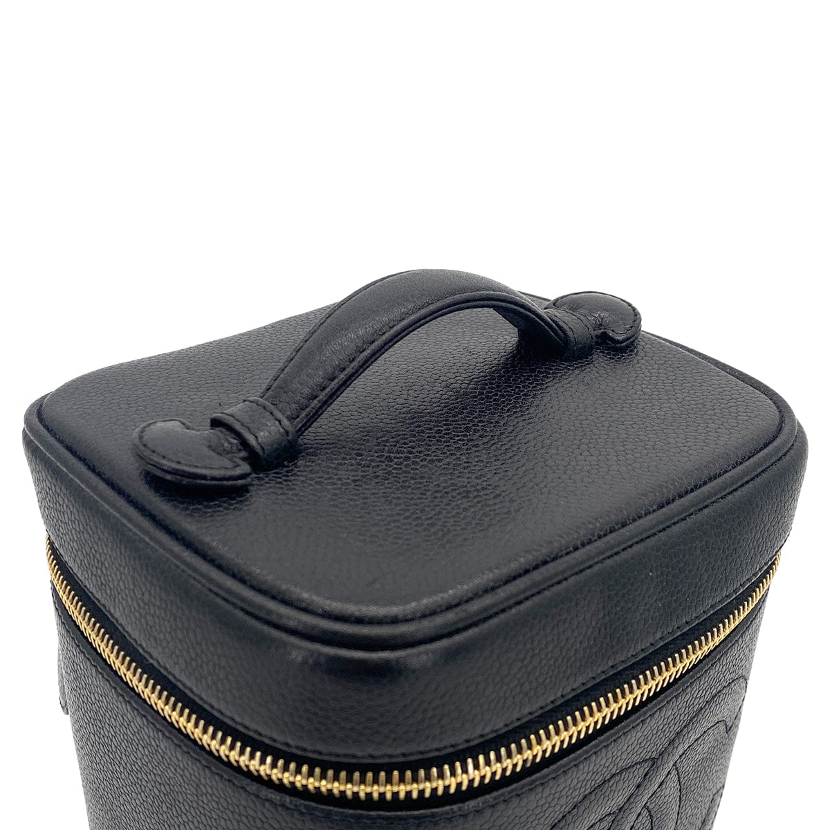 LUXURY PROMISE CHANEL VINTAGE VANITY HAND BAG BLACK CAVIAR SKIN 90309245
