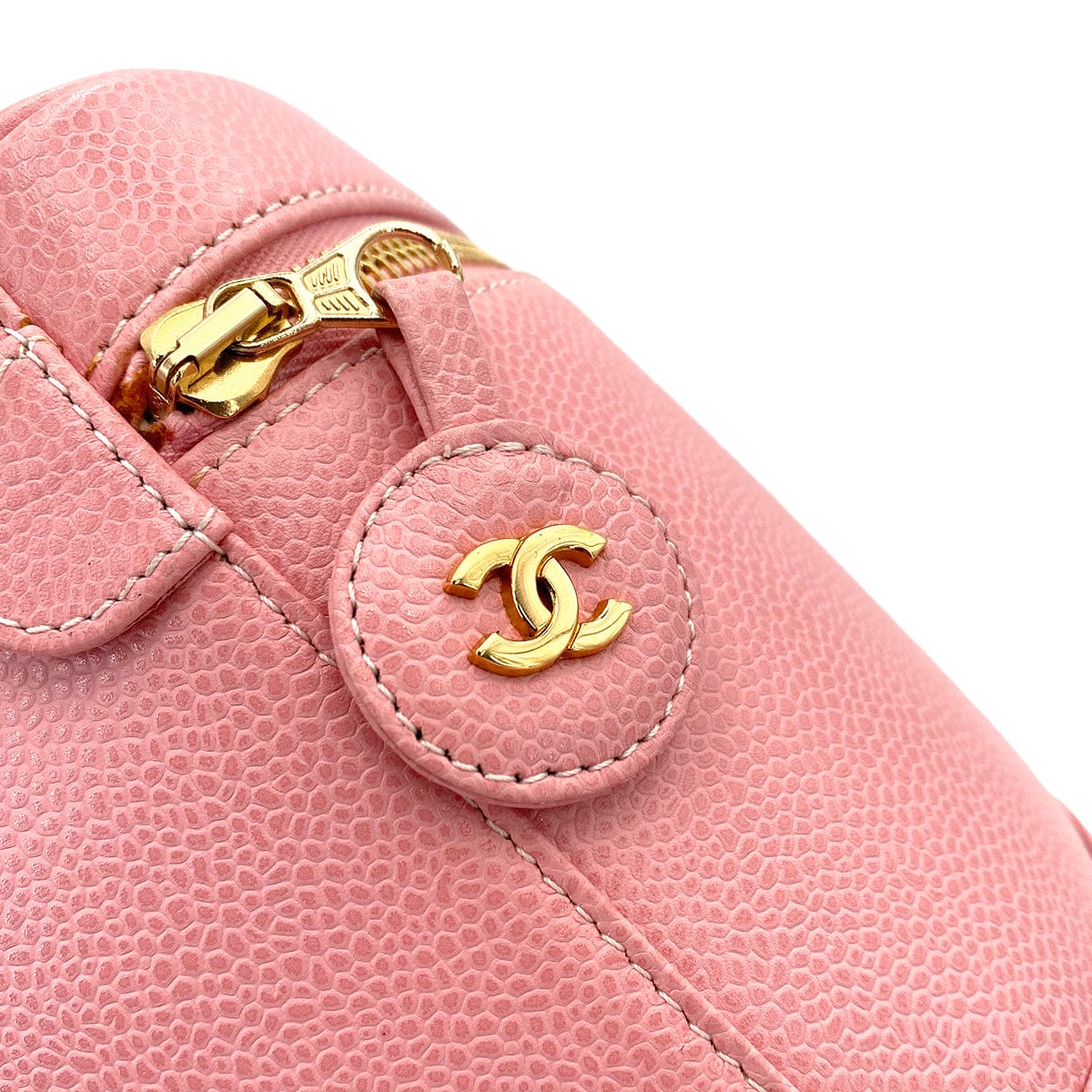 LUXURY PROMISE CHANEL VINTAGE VANITY HAND BAG PINK CAVIAR SKIN 90247402