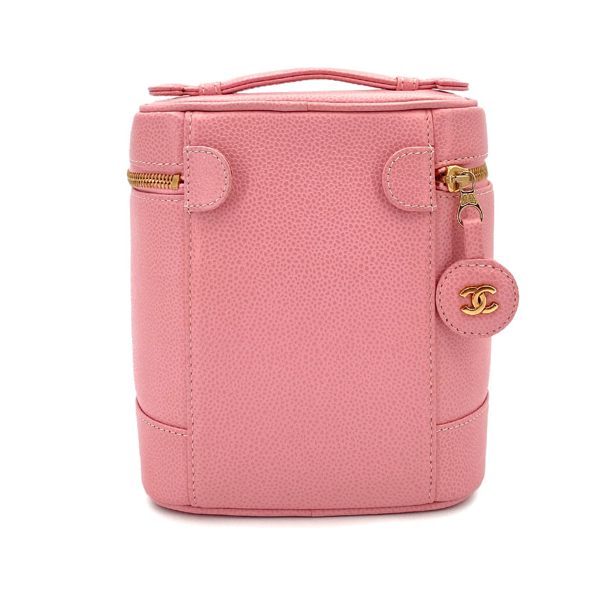 LUXURY PROMISE CHANEL VINTAGE VANITY HAND BAG PINK CAVIAR SKIN 90247402