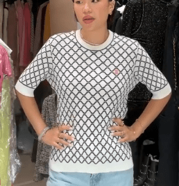 Luxury Promise CHANEL WHITE KNIT TOP 42 FT405