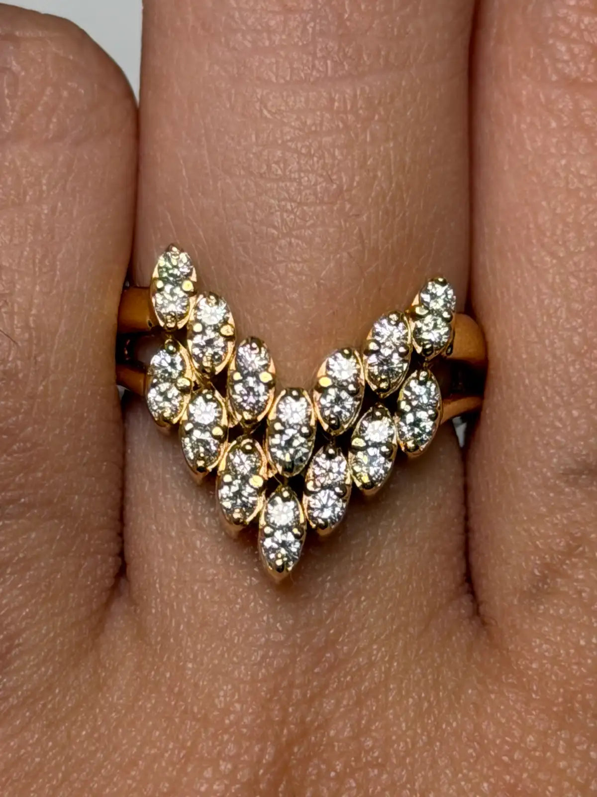 Luxury Promise Chevron Diamond Ring in 18K - D0.56ct 2254 JJC0407