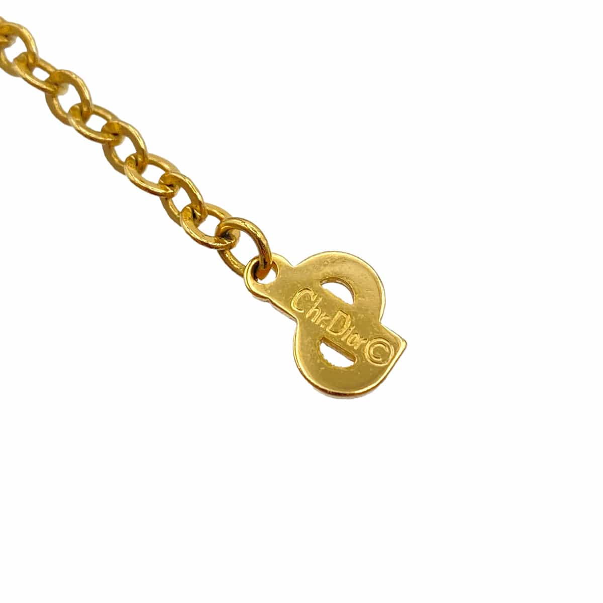 LUXURY PROMISE CHRISTIAN DIOR NECKLACE CD LOGO RHINESTONE GOLD ACCESSORY 90326690