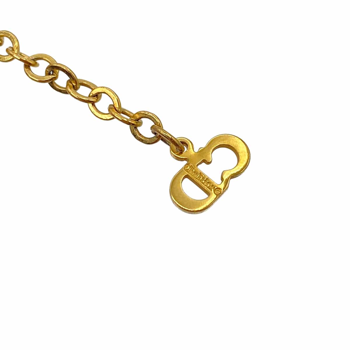 LUXURY PROMISE CHRISTIAN DIOR NECKLACE CD LOGO ROUND GOLD ACCESSORY 90322181