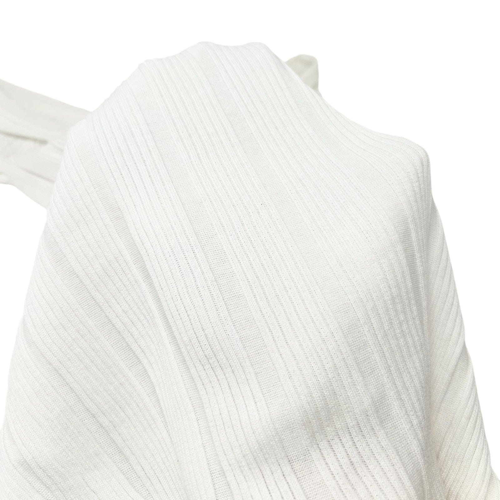 Luxury Promise CHANEL Vintage 07P CC Logo Knit Top Button Short Sleeve #38 White Gold Cotton