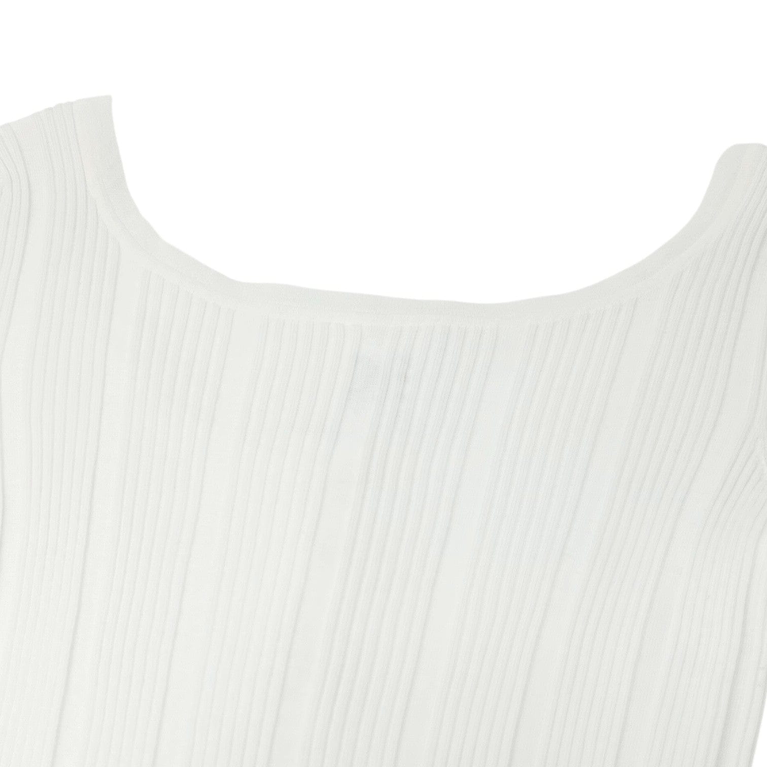Luxury Promise CHANEL Vintage 07P CC Logo Knit Top Button Short Sleeve #38 White Gold Cotton