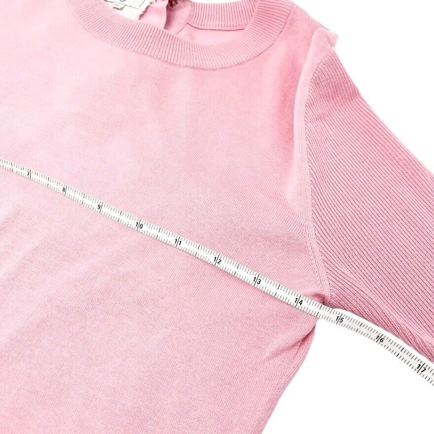 Luxury Promise CHANEL Vintage CC Mark Logo Knit Top T-shirt #36 Pink Gold Cotton Button