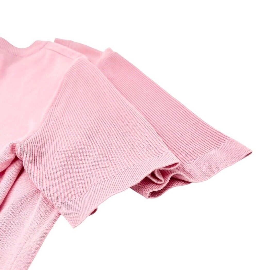 Luxury Promise CHANEL Vintage CC Mark Logo Knit Top T-shirt #36 Pink Gold Cotton Button