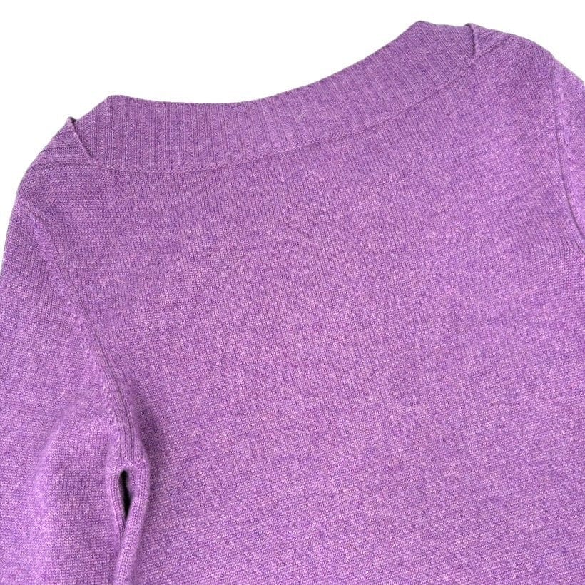 Luxury Promise CHANEL Vintage P44445 CC Turnlock Logo Sweater Dress #34 Cashmere Purple Silver