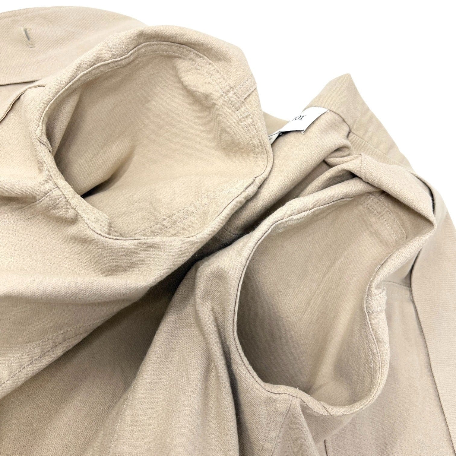 Luxury Promise Christian Dior Vintage 2001 Croped Denim Jacket #38 Beige Long Sleeve Cotton