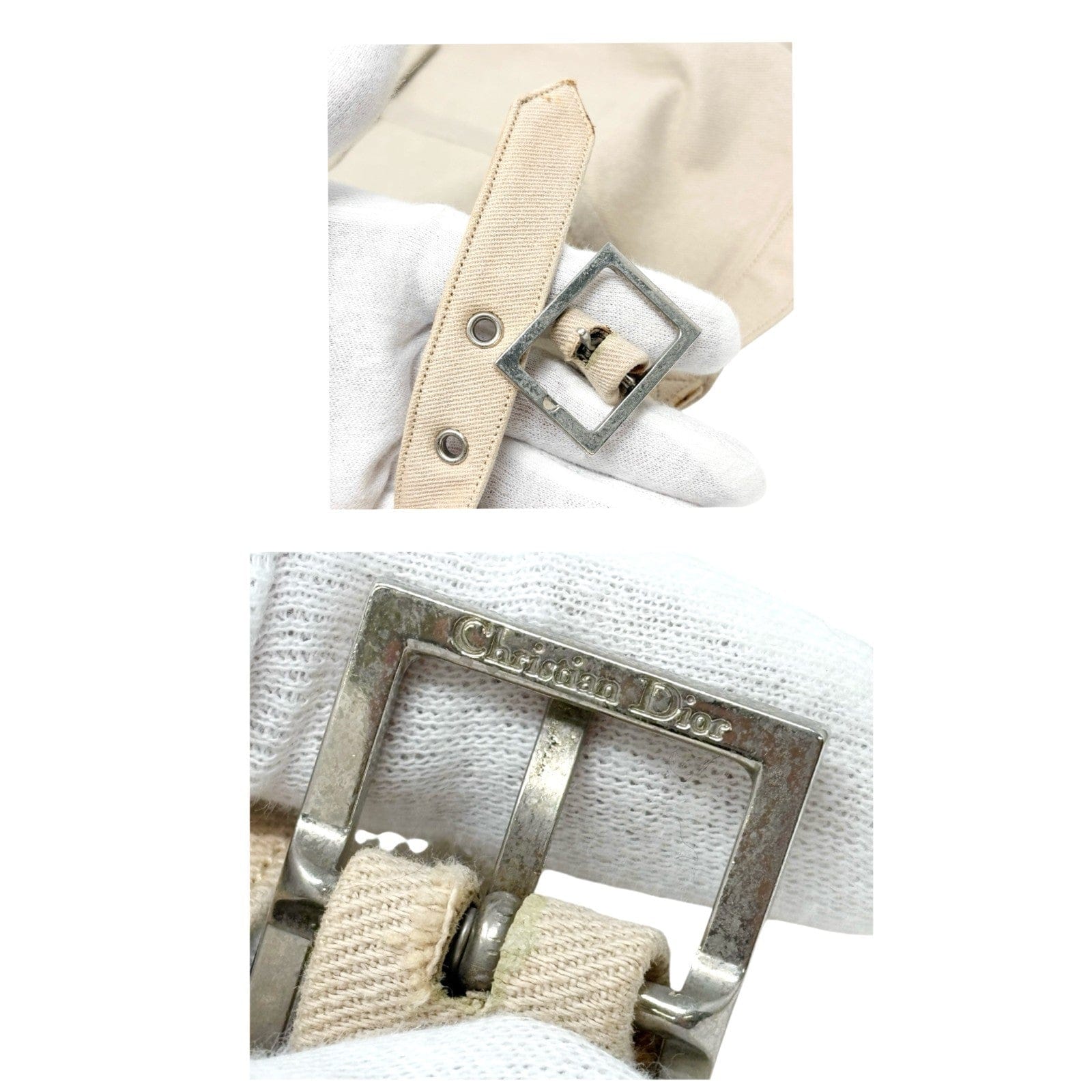 Luxury Promise Christian Dior Vintage 2001 Croped Denim Jacket #38 Beige Long Sleeve Cotton