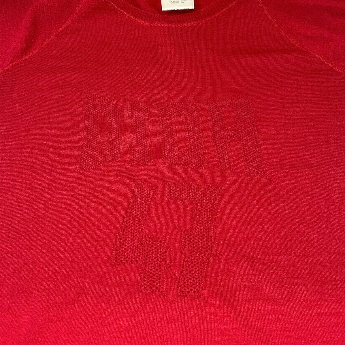 Luxury Promise Christian Dior Vintage 2005 Logo Knit Top #42 T-shirt Red Short Sleeve Mesh