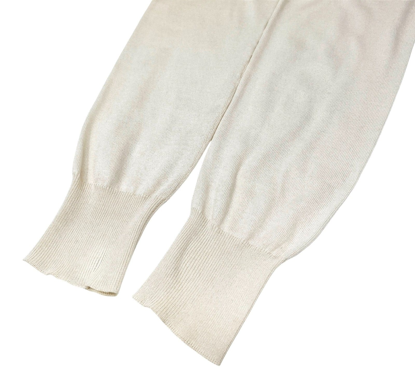 Luxury Promise GUCCI Vintage Cardigan Sweater Top #L Punching Cream Gold Silk Cotton Nylon