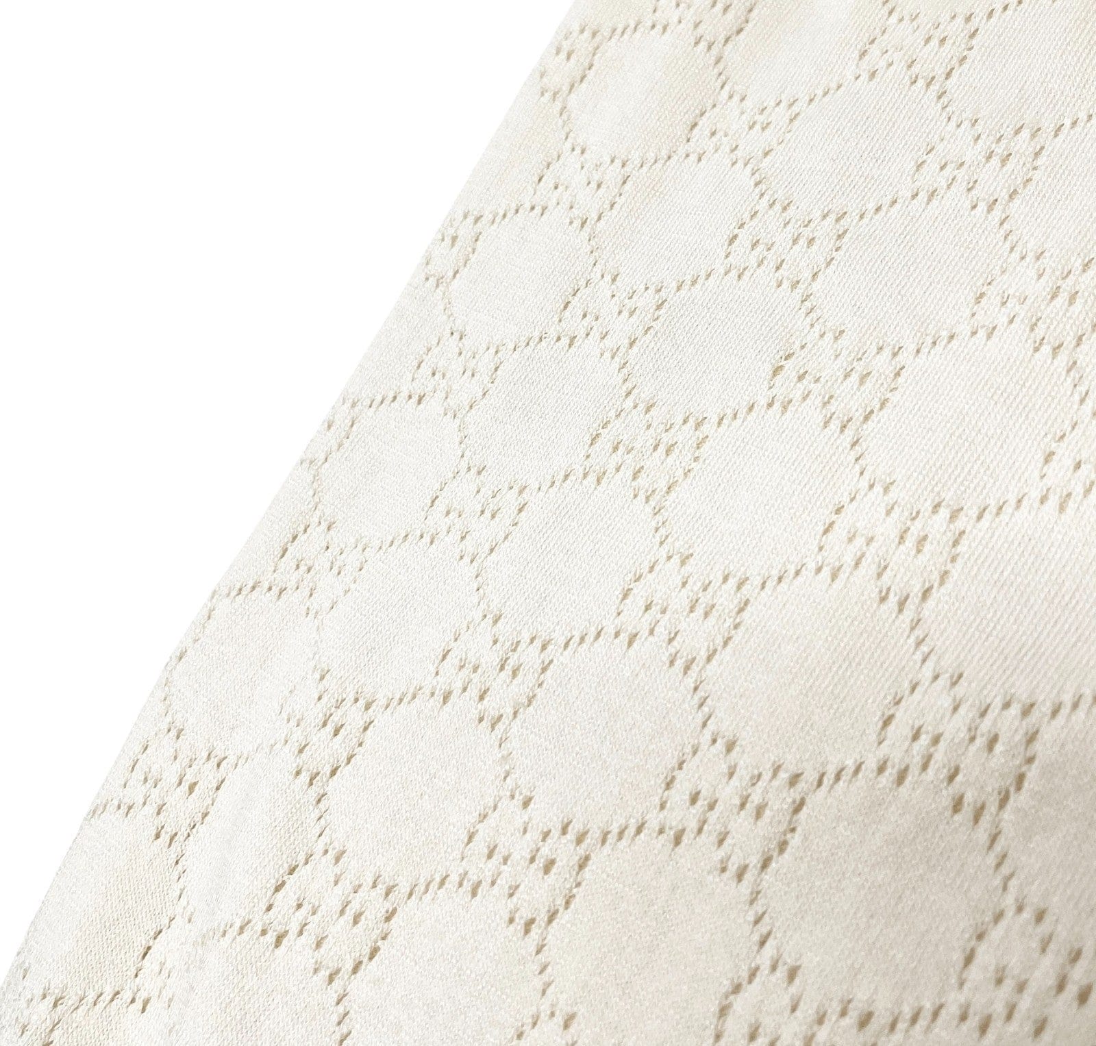 Luxury Promise GUCCI Vintage Cardigan Sweater Top #L Punching Cream Gold Silk Cotton Nylon