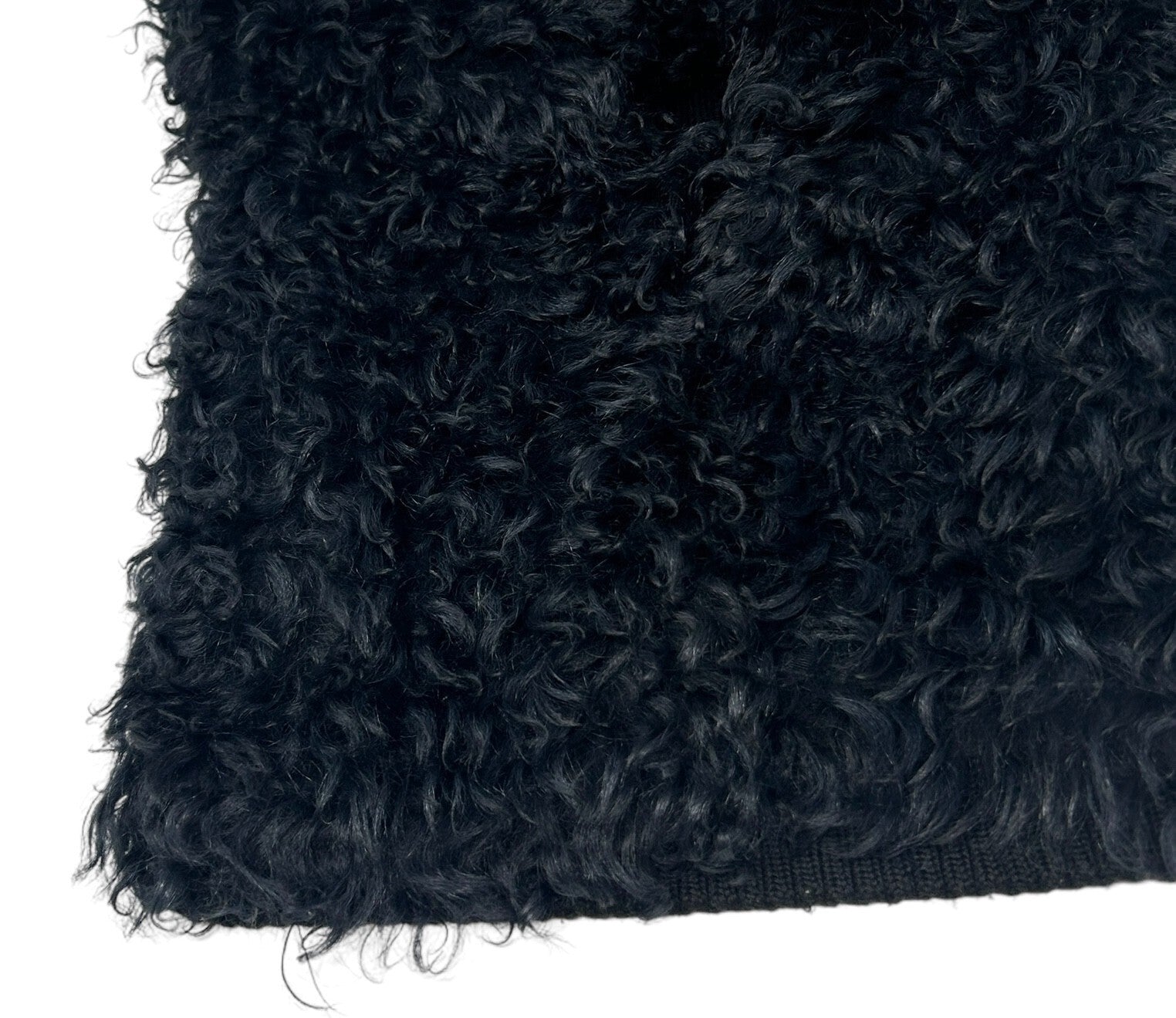Luxury Promise GUCCI Vintage Horsebit Faux Fur Jacket Knit Vest #40 Black Gold Wool Zip