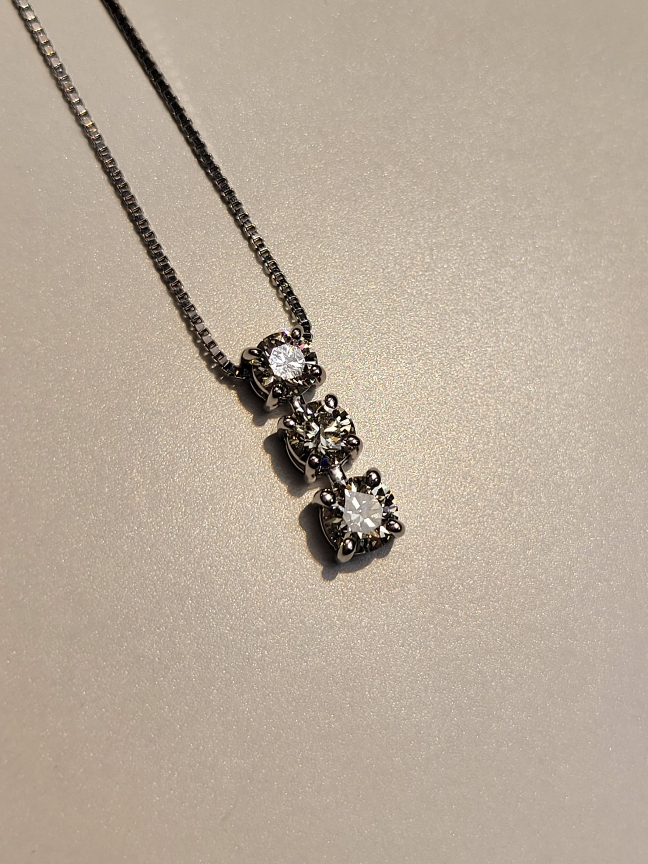 Luxury Promise Diamond Necklace in Pt900 / D1.028ct (44cm) 4830 JJC0565