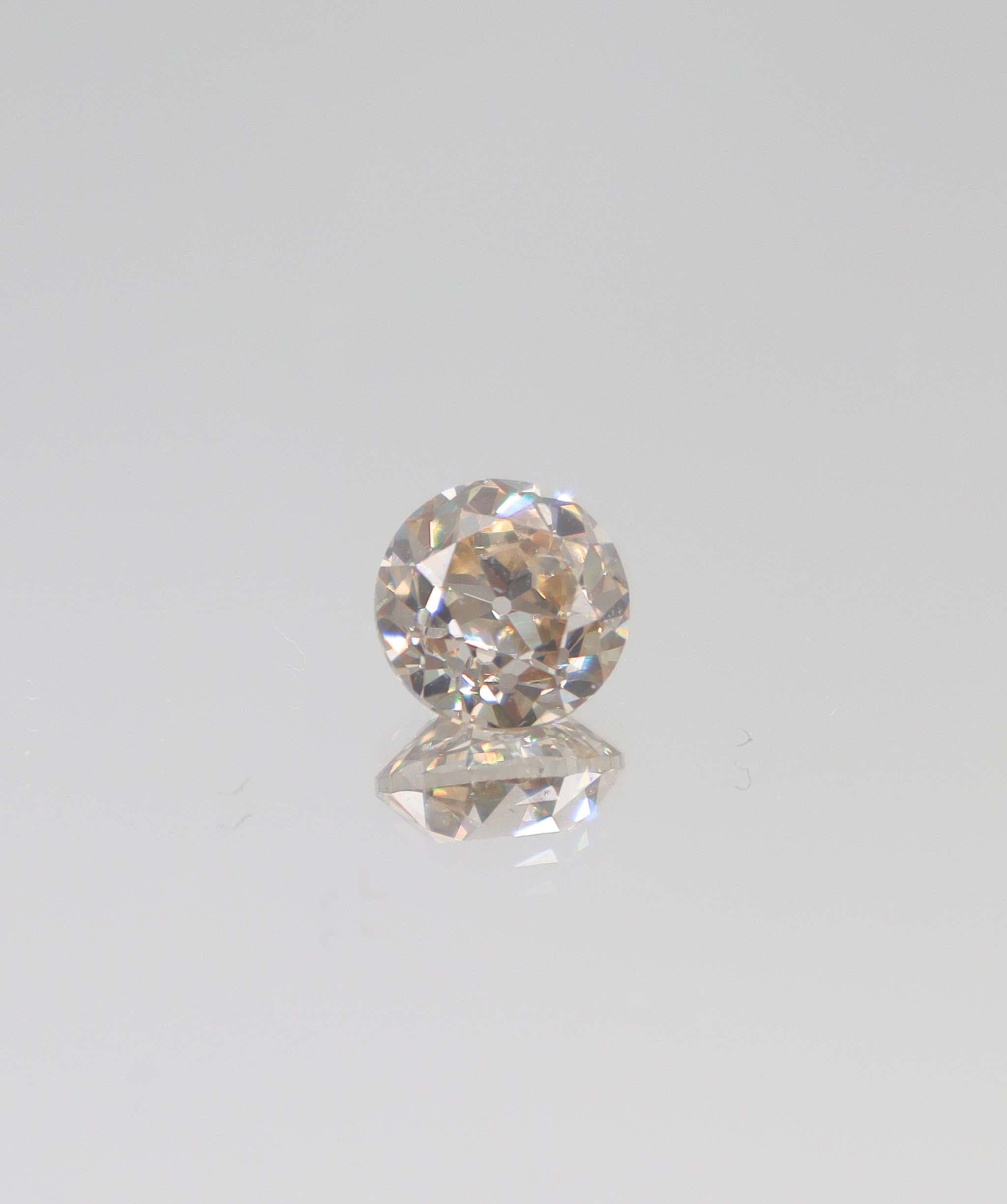 Luxury Promise 2.1ct roseflame-pink vs1 euoropean old cut round diamond DXBCS4366