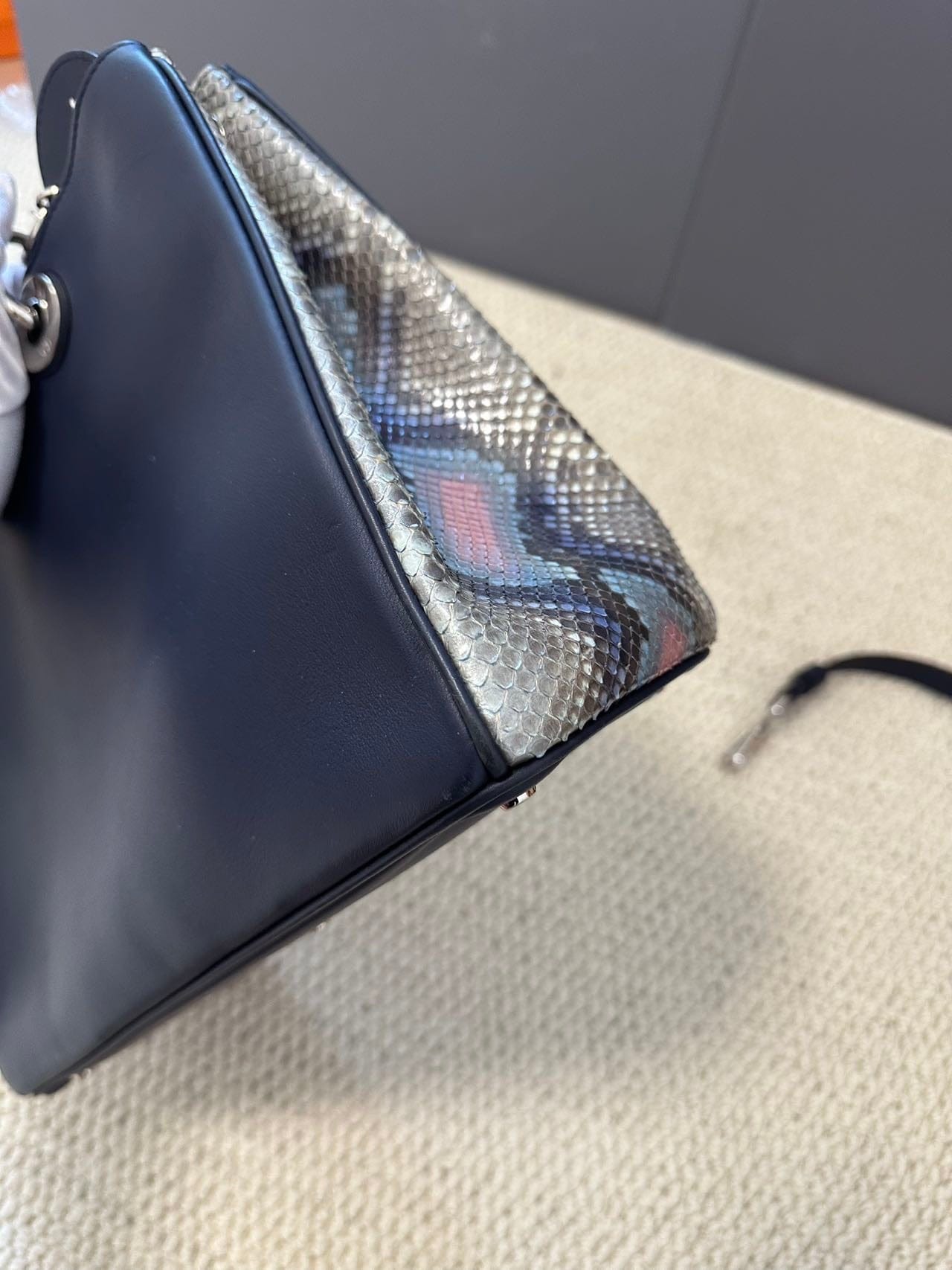 Luxury Promise Dior Diorissimo Tote - Navy Calfskin with Palladium-Finish Hardware