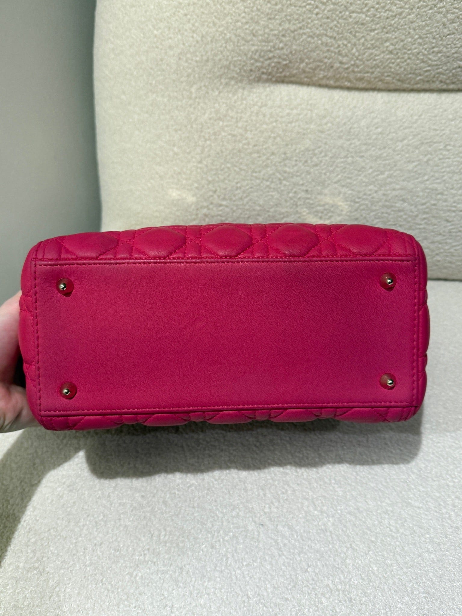 Luxury Promise Dior Lady Dior Fuchsia Medium Handbag with Detachable Strap