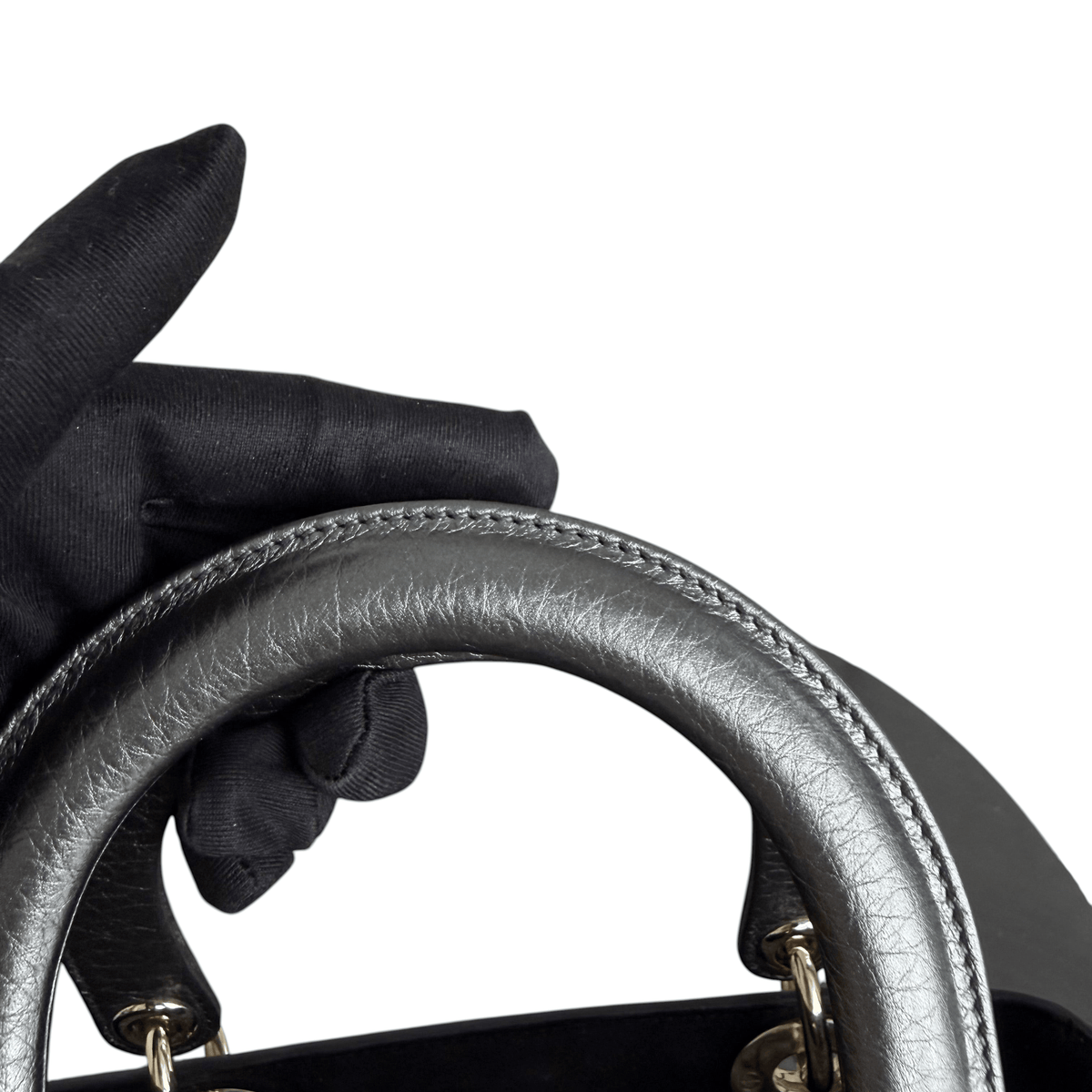 Luxury Promise Dior Lady Medium Flap - Cannage Caviar Dark Gray Gold Hardware