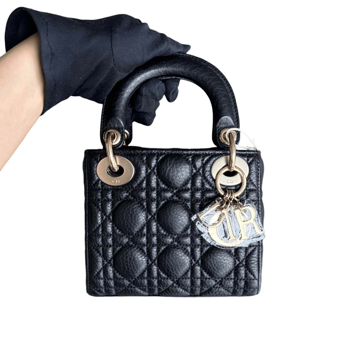 Luxury Promise Dior Lady Mini - Cannage Caviar Black Gold Hardware