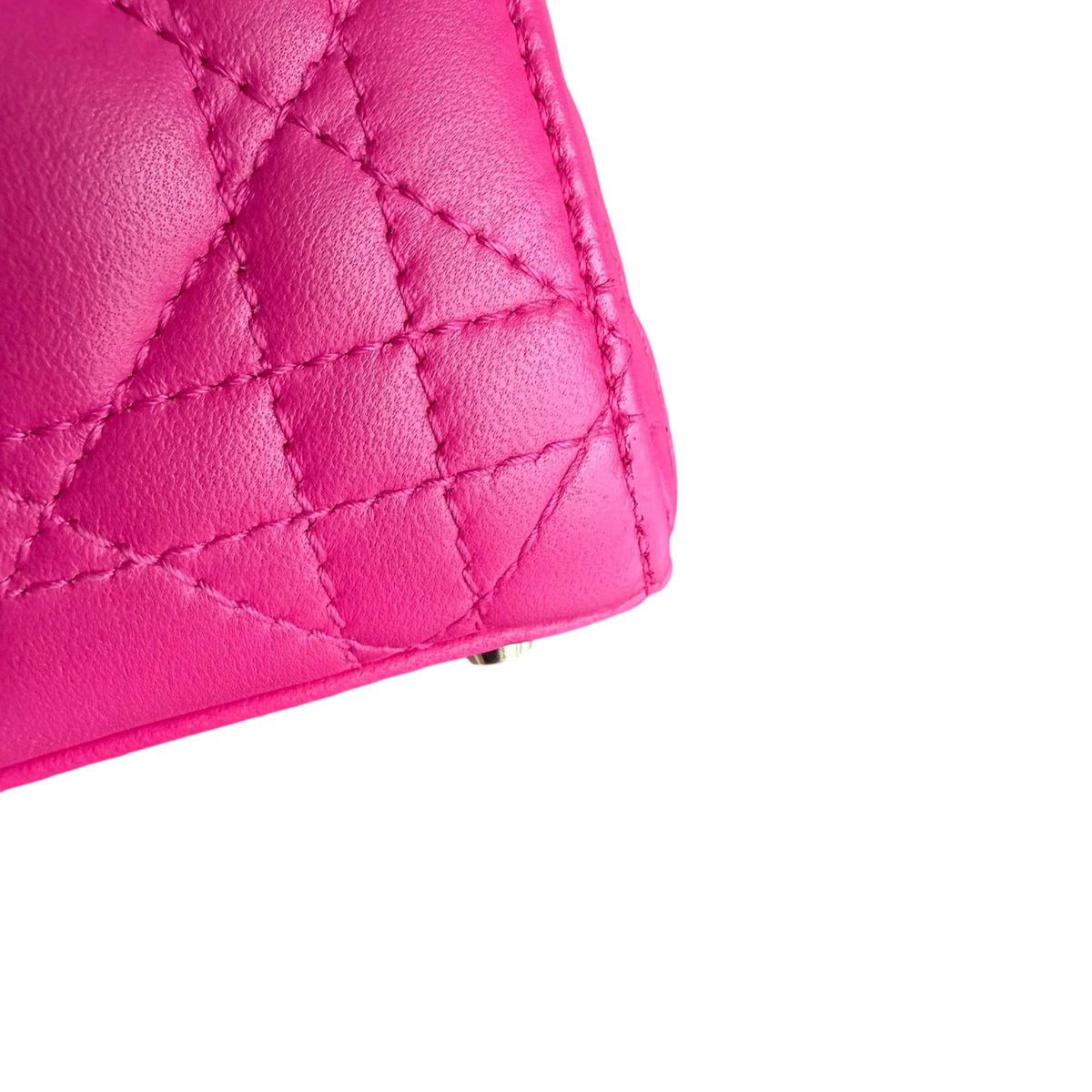 Luxury Promise Dior Lady Mini - Cannage Lambskin Hot Pink Gold Hardware Adjustable Strap