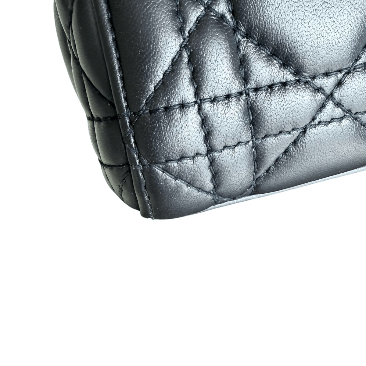 Luxury Promise Dior Lady Mini - Cannage Lambskin Midnight Blue Silver Hardware Chain Strap