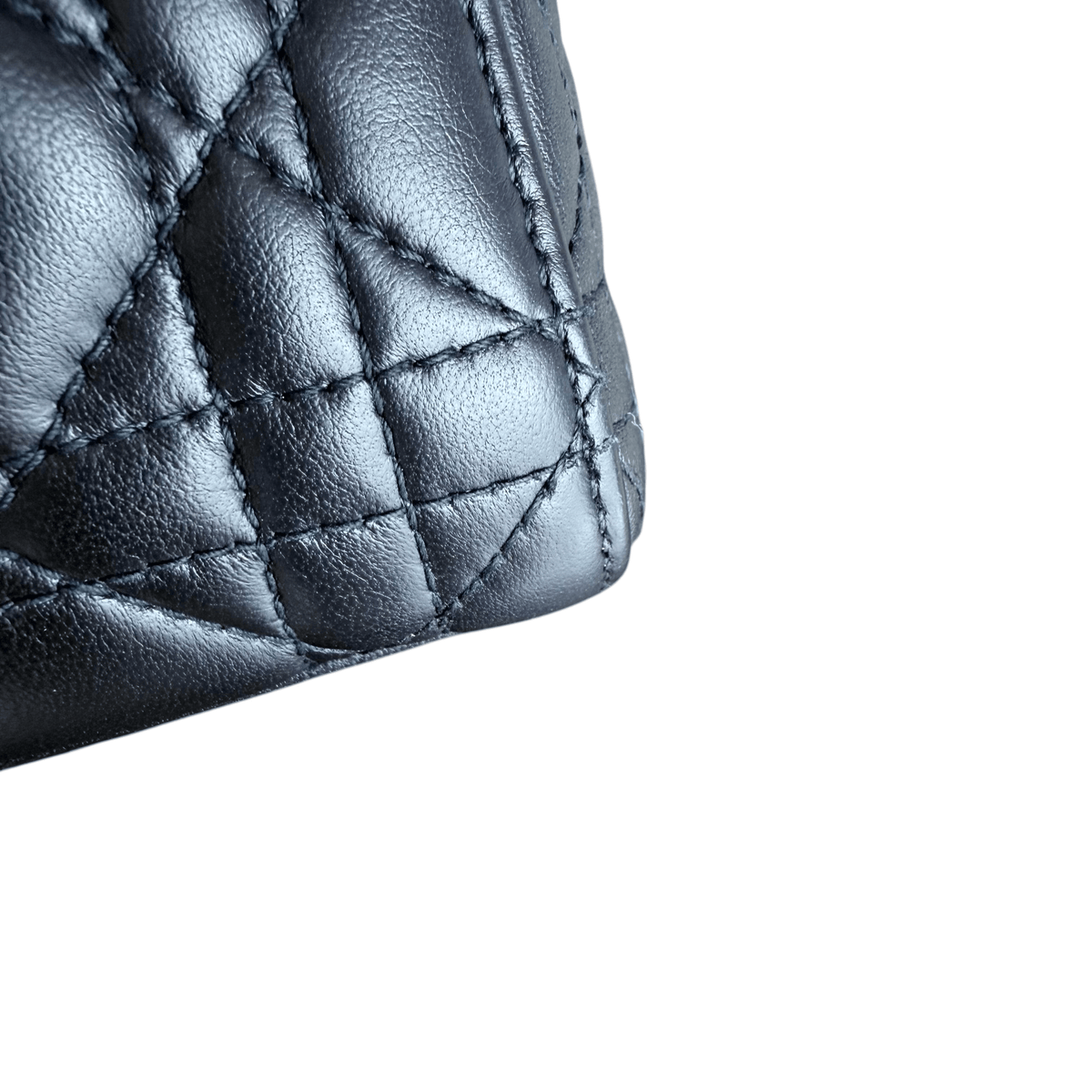 Luxury Promise Dior Lady Mini - Cannage Lambskin Midnight Blue Silver Hardware Chain Strap