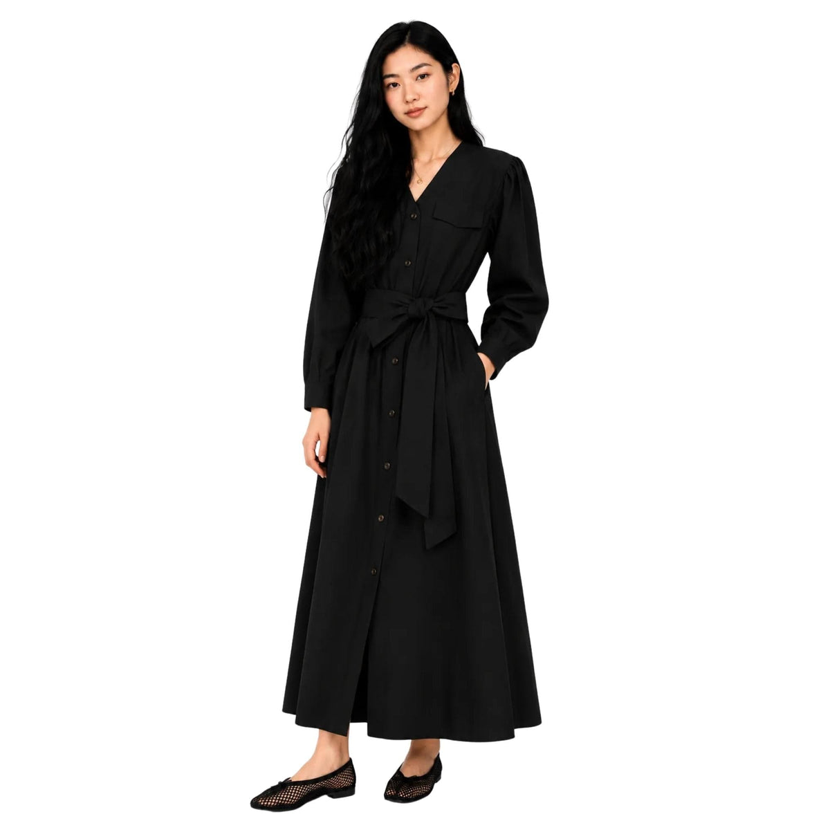 Luxury Promise BELTED SHIRT COTTON DRESS (فستان) "LUMIÈRE"