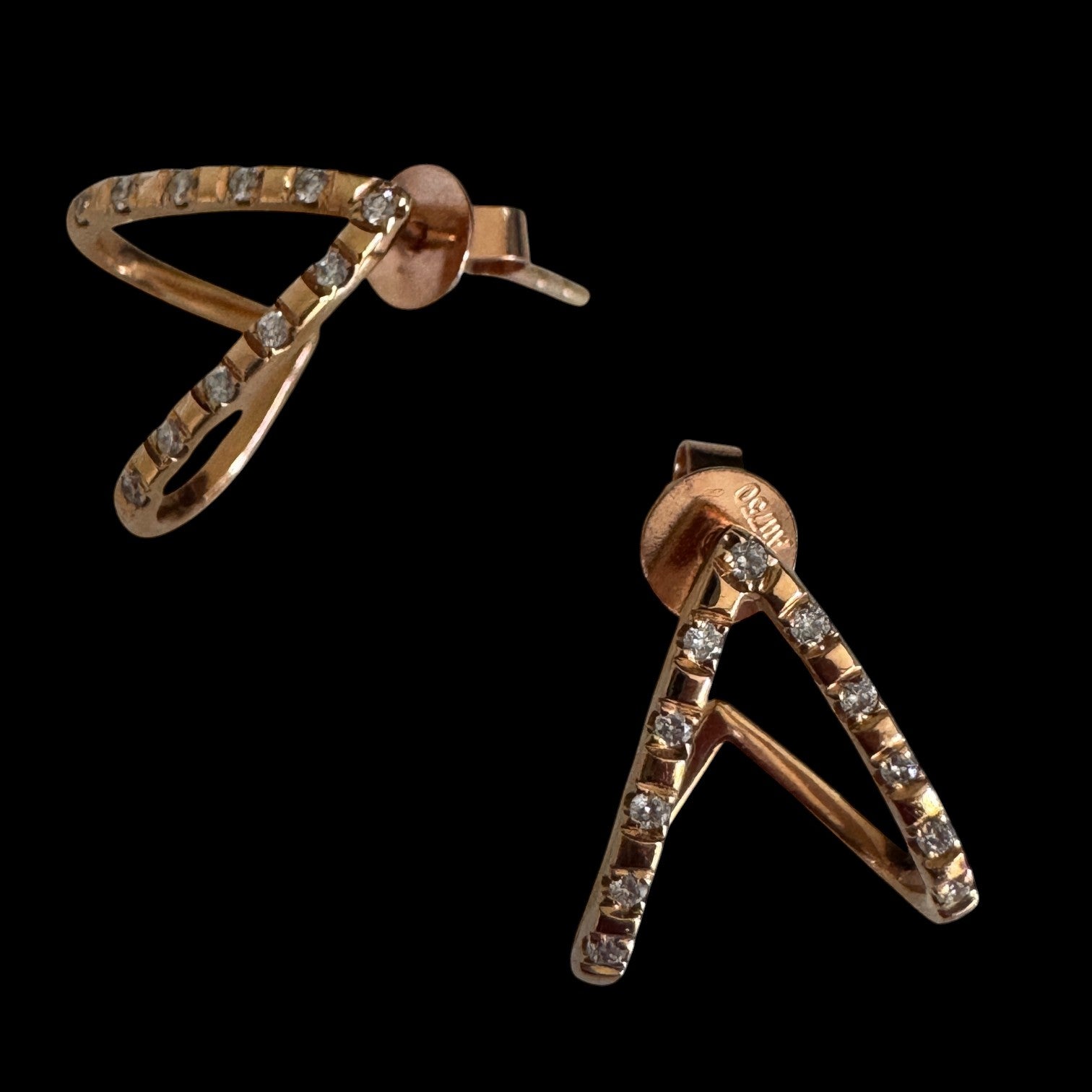 Luxury Promise 0.112ct White Diamond Earrings set in 18K Rose Gold