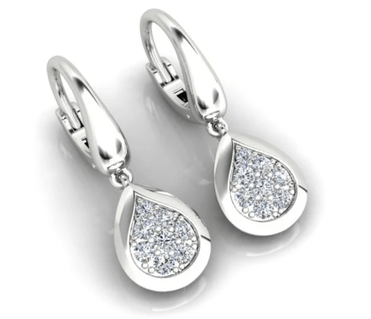 Luxury Promise 0.28ct Diamond Drop Earrings set in 18K White Gold