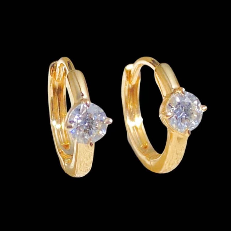 Luxury Promise 0.40ct White Diamond Huggie Earrings set in 18K Yellow Gold