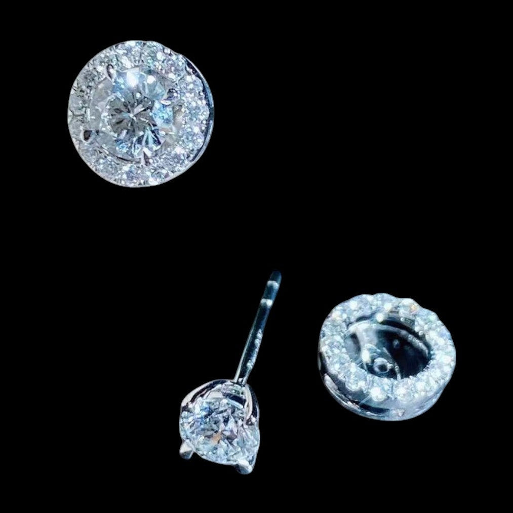 Luxury Promise 0.65ct & 0.28ct White Diamond Earrings (2 Ways) set in 18K White Gold