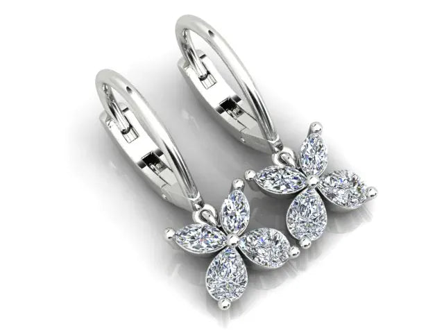 Luxury Promise 0.70ct Diamond Drop Earrings in 18K White Gold
