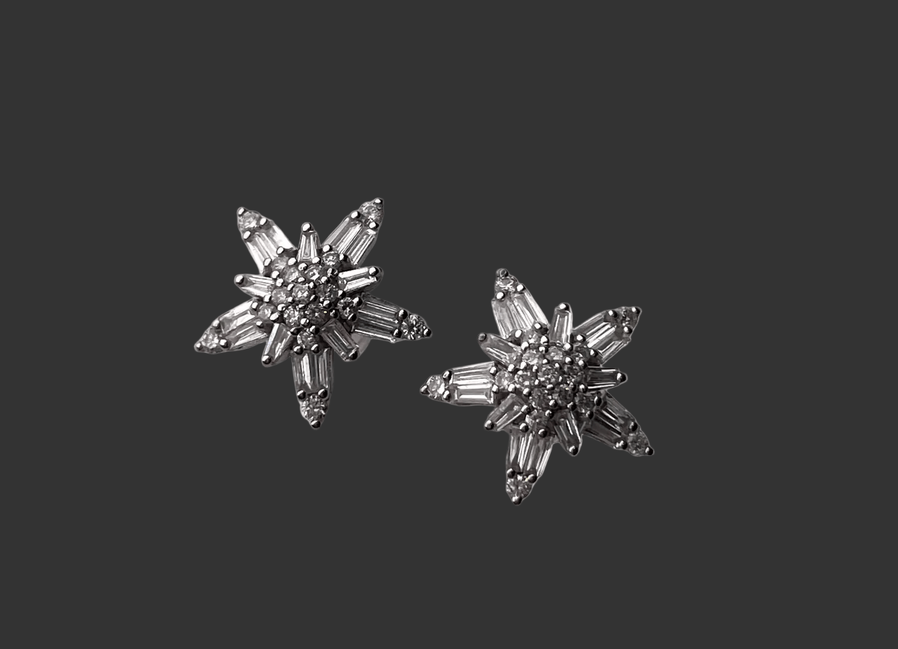 Luxury Promise 0.70ct Natural White Diamond Star Earrings