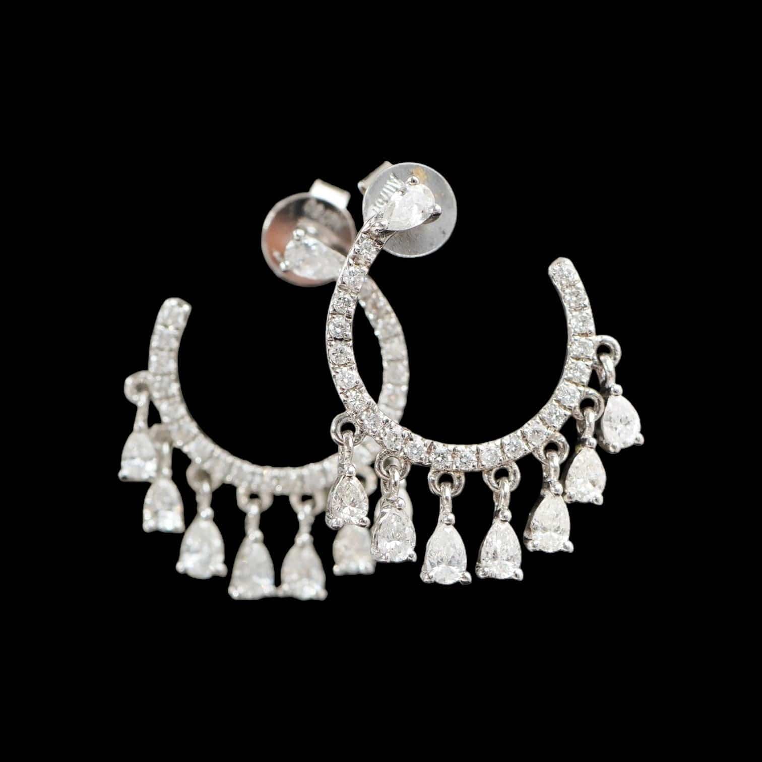Luxury Promise 0.80ct White Diamond Tassel Earrings set in 18K White Gold
